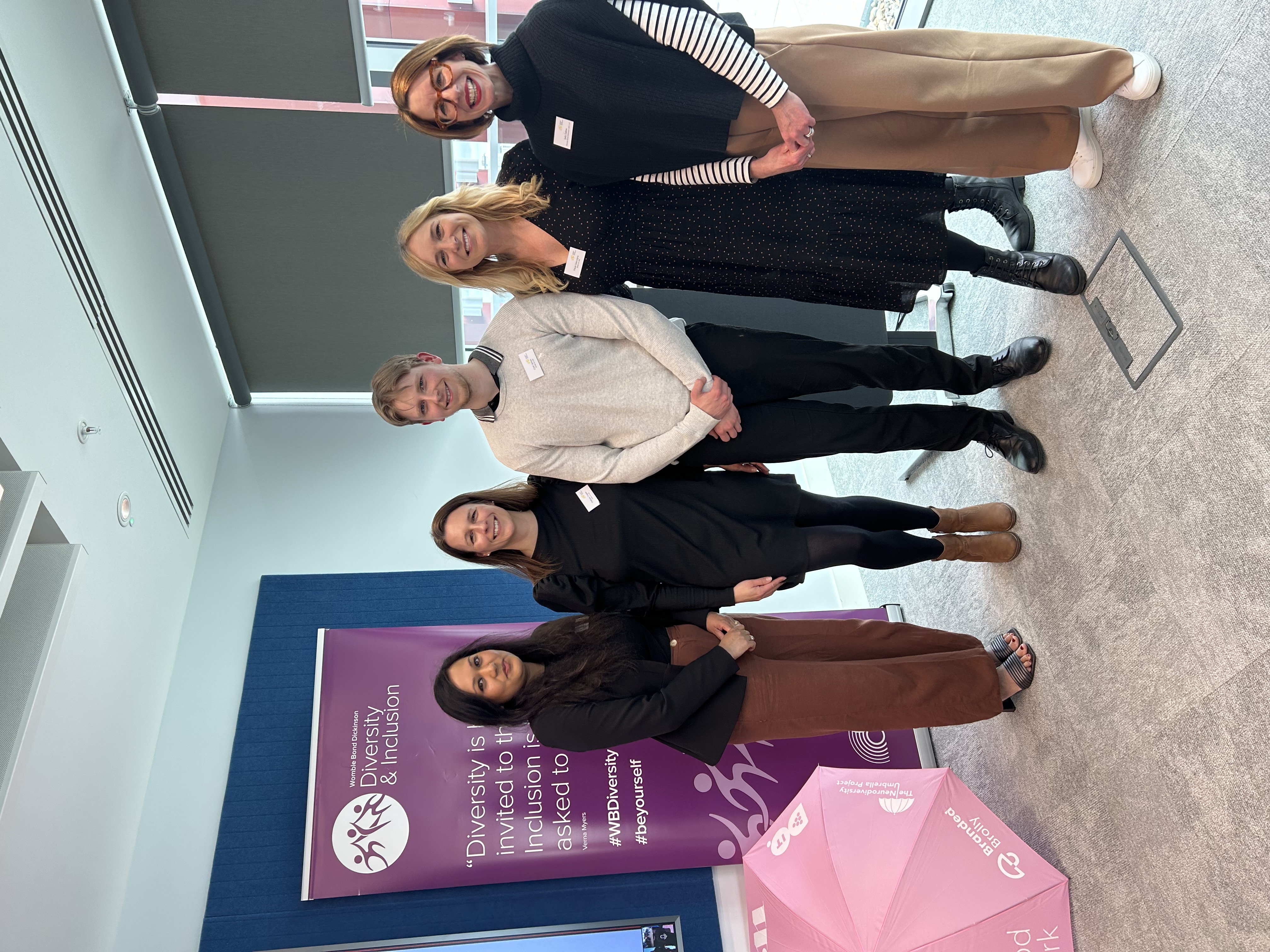 Nazim Akthar (Co-lead of WBD's Newcastle CSR Committee), Phillippa Chaplin (Neurodiversity and Education Consultant), Smile for Life's Chef James and Paula Gascoigne (CEO), and WBD's Sally Dallow. 